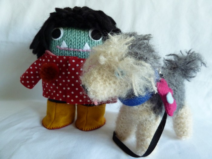 Dog Lover Beastie with her Dog by CrawCrafts Beasties