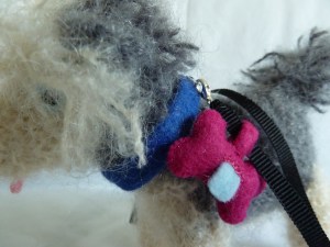 Old English Beastdog with collar, lead and bag dispenser, by CrawCrafts Beasties