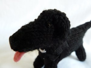 Black Lab Beastiedog Closeup - CrawCrafts Beasties