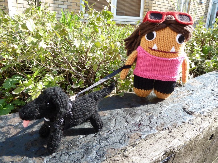 Tracy Beastie with her Dog - CrawCrafts Beasties