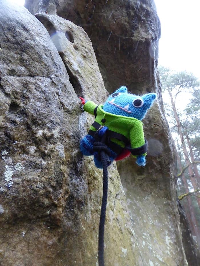 Climber Beastie in Fontainebleau - J Donaldson/CrawCrafts Beasties