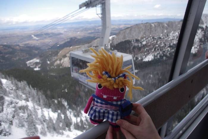 Mia Beastie has a hair-raising moment in the cable car - A Szymura/CrawCrafts Beasties