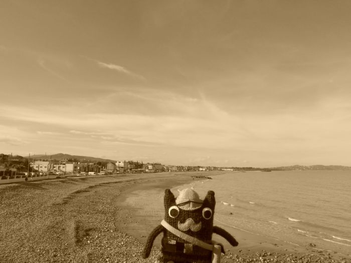Victorian Explorer Beastie on Bray Beach - CrawCrafts Beasties