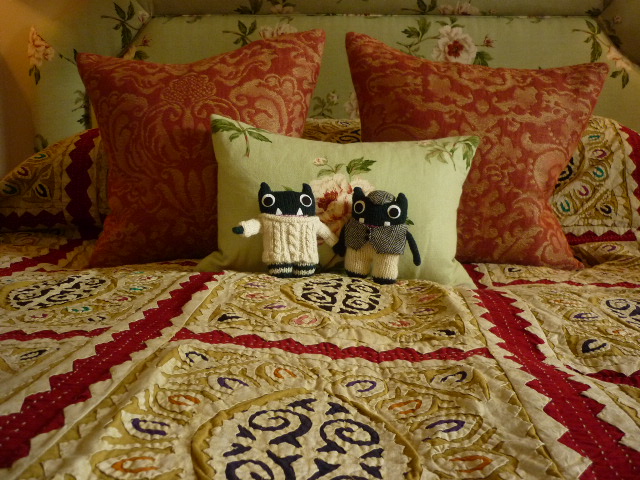 Paddy and Plunkett in the guesthouse at Dumfries House - H Crawford/CrawCrafts Beasties