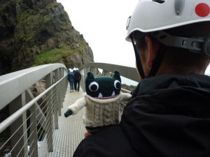 Paddy on one of the Bridges at The Gobbins - H Crawford/CrawCrafts Beasties