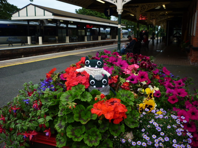 Paddy and Plunkett wait for the Train - H Crawford/CrawCrafts Beasties