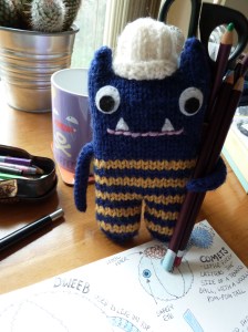 Explorer Beastie Holding My Colouring Pencils - CrawCrafts Beasties