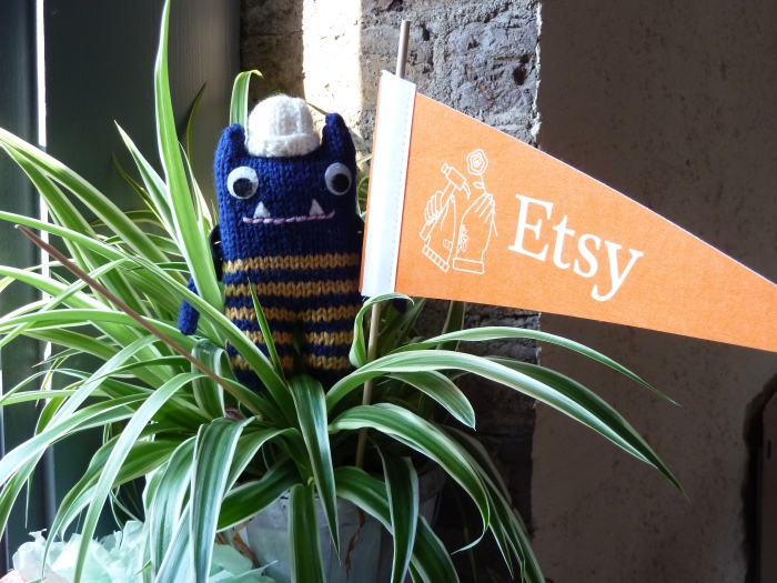 Explorer Beastie at the Etsy Offices - CrawCrafts Beasties
