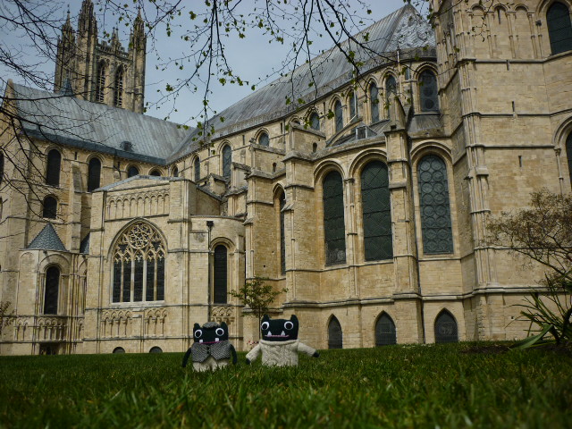 Paddy and Plunkett at Canterbury Cathedral - H Crawford/CrawCrafts Beasties