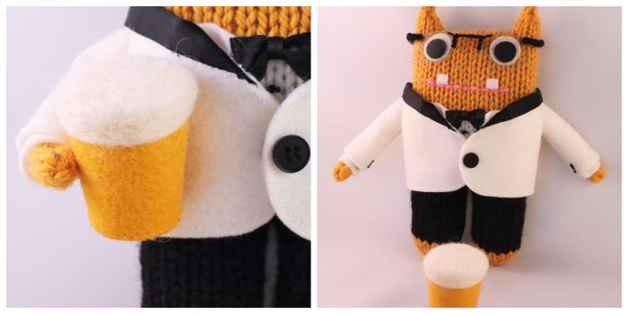 Wedding Beastie with Pint - Beastie Couple - CrawCrafts Beasties