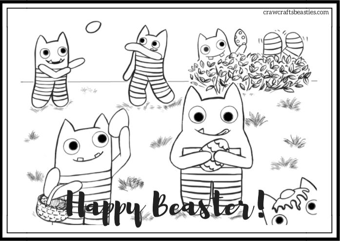 Beaster Image - Free Colouring Page by CrawCrafts Beasties