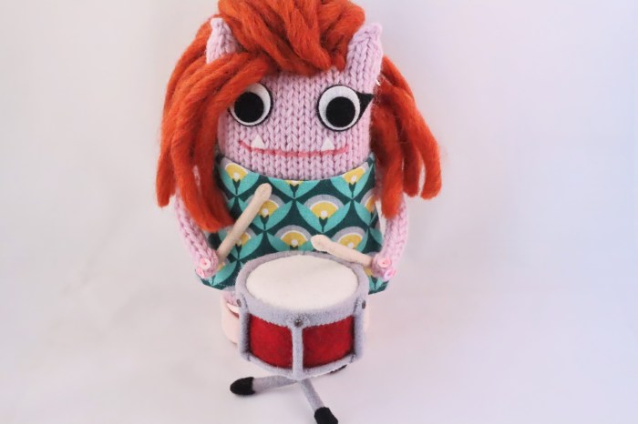 Vintage Beastie Playing the Drum - CrawCrafts Beasties