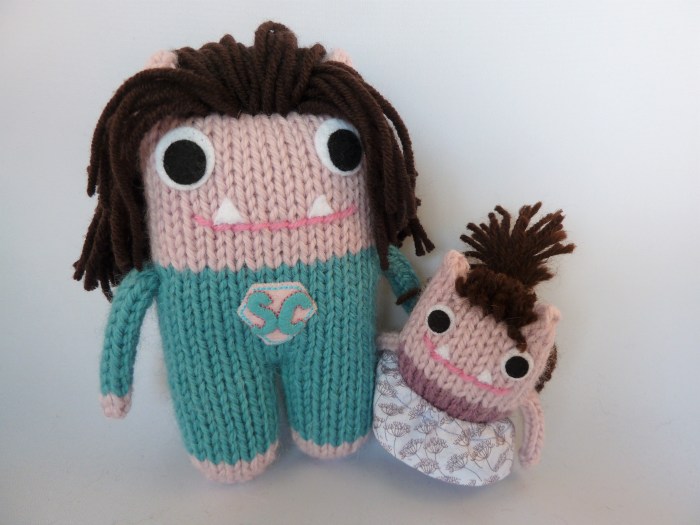 Supermum Scientist Beastie and her Baby - CrawCrafts Beasties