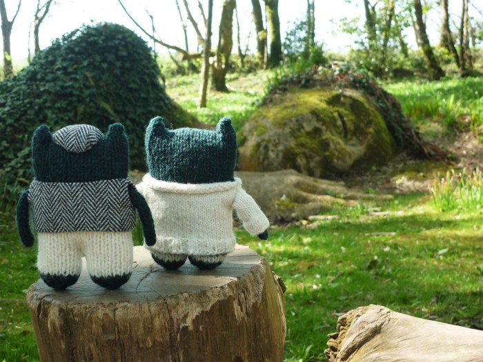 Paddy and Plunkett in the Woodlands at Heligan - H Crawford/CrawCrafts Beasties