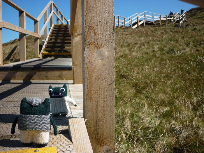 Paddy and Plunkett Climbing Cuilcagh Mountain - H Crawford/CrawCrafts Beasties