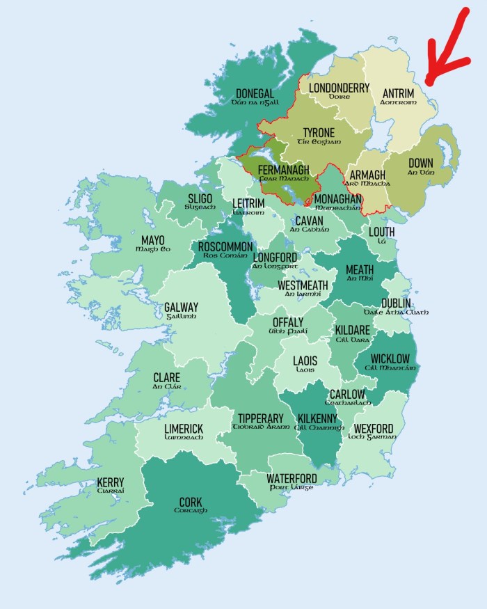 Ireland Showing Antrim