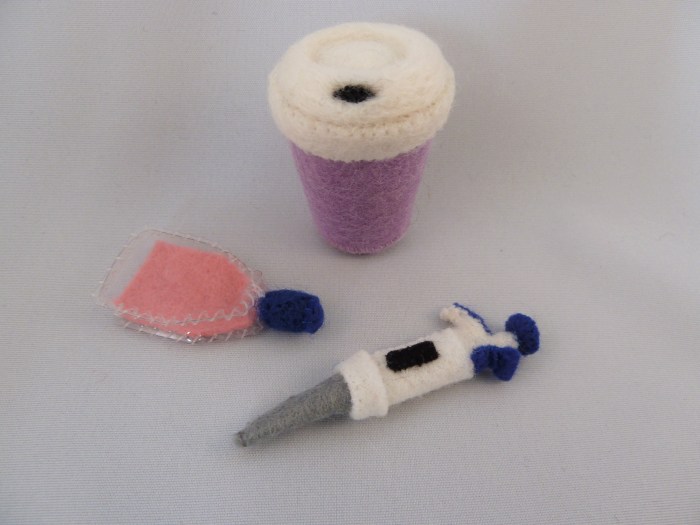 Beastie Size Coffee Cup, Cell Culture Flask and Micropipette by CrawCrafts Beasties