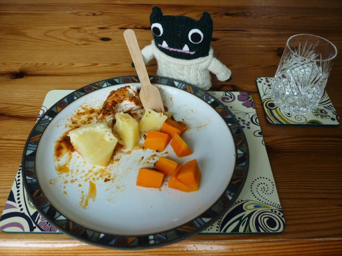 Paddy eats lunch - Mysterious Visitor - H Crawford/CrawCrafts Beasties