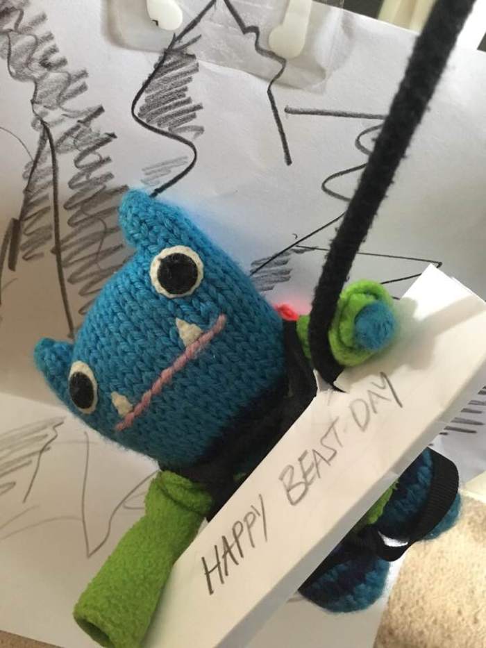 Climber Beastie Drops In - J Donaldson/CrawCrafts Beasties