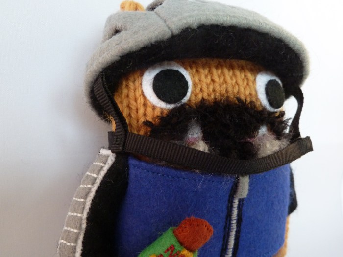 Cyclist Beastie, with Helmet - CrawCrafts Beasties