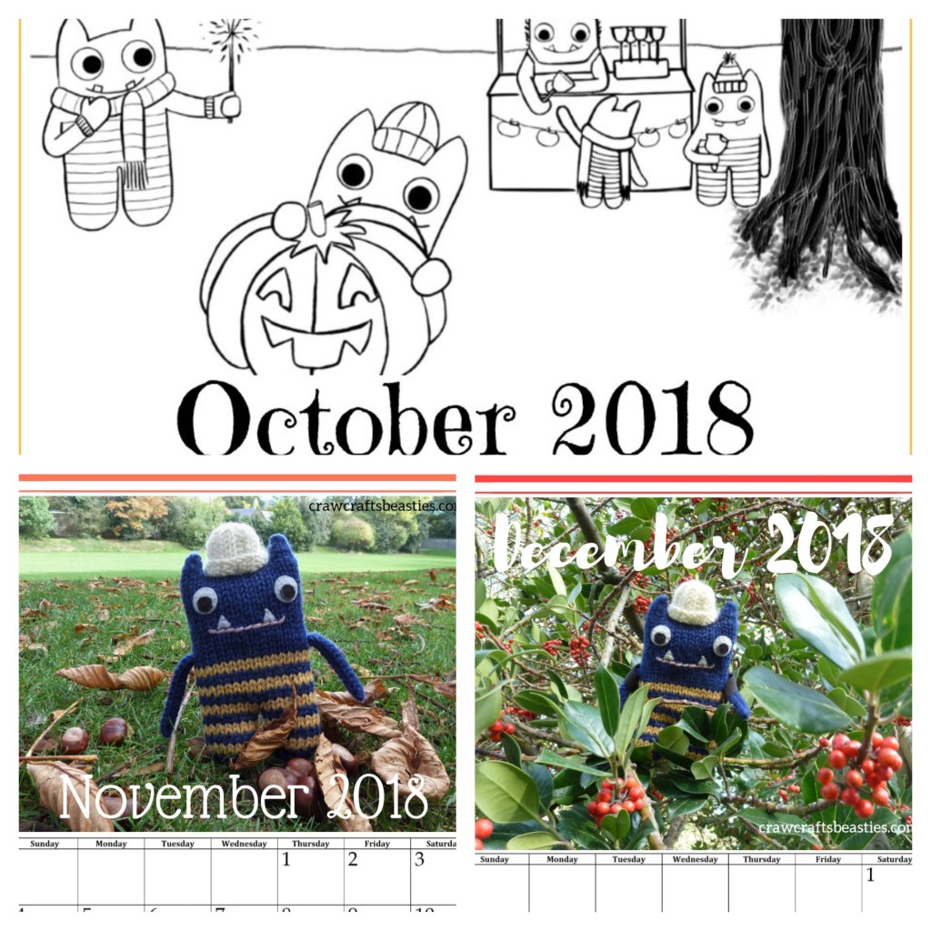 Calendar October to December - CrawCrafts Beasties