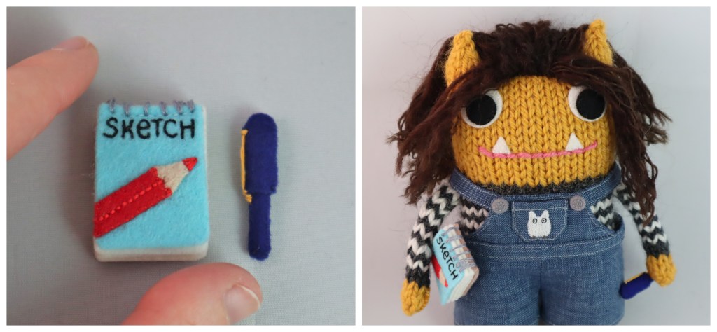 Beastie-sized sketch book and pen - CrawCrafts Beasties