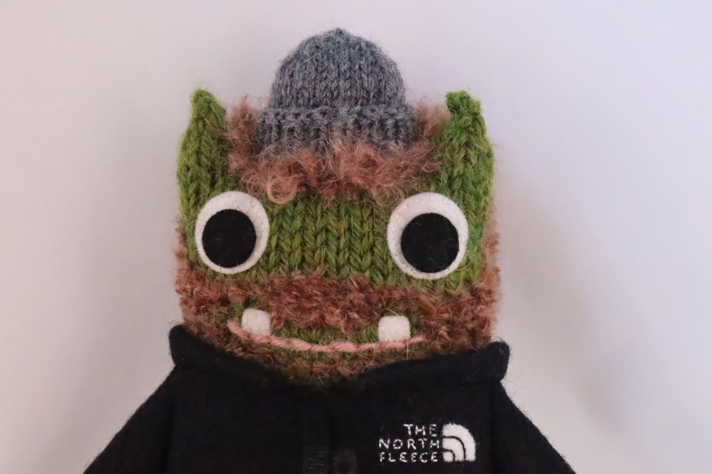 Green Beastie Guy with beard, hair and beanie hat - Commissions by CrawCrafts Beasties