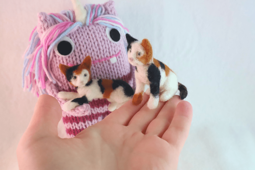 Unicorn Beastie and Cats - CrawCrafts Beasties